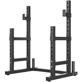 Adjustable Squat Rack, 660lbs Multi-Functional Bench Press Rack for Weight Lifting Home Gym Strength Training, Black (Option: Black-1540x320x170 mm)