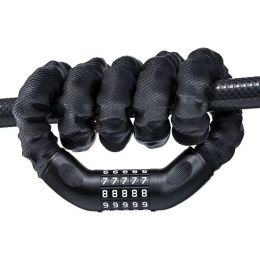 Bike Chain Lock, 5-Digit Combination Heavy Duty Anti-Theft Security Bike Lock, Long Resettable Keyless Bicycle Lock For Ebikes, Motorcycles, Scoo (Option: Black)