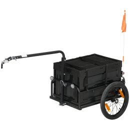 Trailer for Bike, Bicycle Cargo Trailer with Removable Storage Box, Galvanized Bottom (Option: Black-675x253x510 mm)