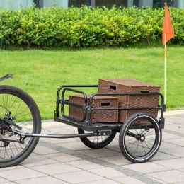 Bike Cargo Trailer Bike Wagon Bicycle Trailer with Suspension (Option: Black-725x210x565 mm)