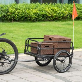Bike Cargo Trailer Bike Wagon Bicycle Trailer with Suspension (Option: Black-725x210x565 mm)