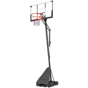 Portable Basketball Hoop Outdoor, 8-10ft Adjustable Basketball Goal, 47 Inch Shatterproof Backboard, Action Grip (Option: Black-1270x840x250 mm)